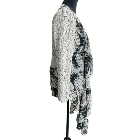 Alberto Makali Size Large  Cardigan Waterfall Art to Wear Abstract Boho - Picture 3 of 9